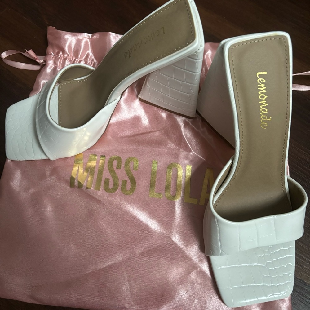 Miss Lola Lemonade Triangle Block Heels - Picture 8 of 9